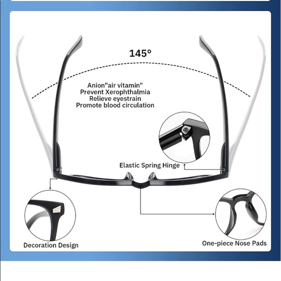 👓 🆕NIP: Anti-Blue Light Readers: 1.25+ Transparent Purple - Picture 3 of 5